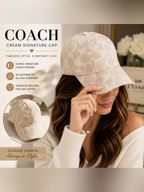 Coach Cream Signature Cap